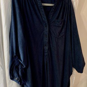 Super soft three quarter length deep royal blue to